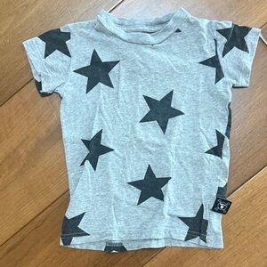 nununu Black Star Pattern Gray Kids Tee